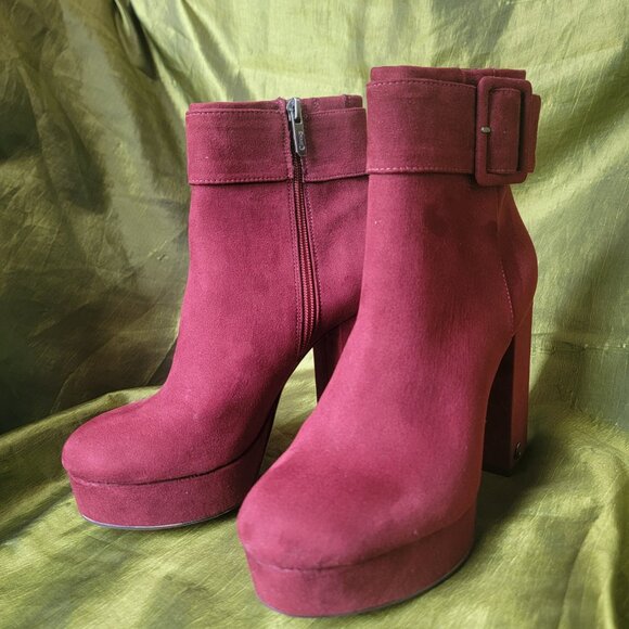 Platform Ankle Boots with Buckle, Red, Size 7 Circus By: Sam Edelman - Picture 4 of 9